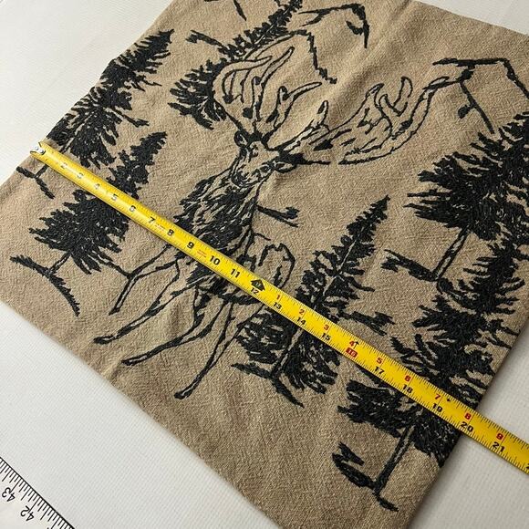 Pottery Barn Conell Rustic Forest Embroidered Pillow Cover NEW Elk - Picture 4 of 9